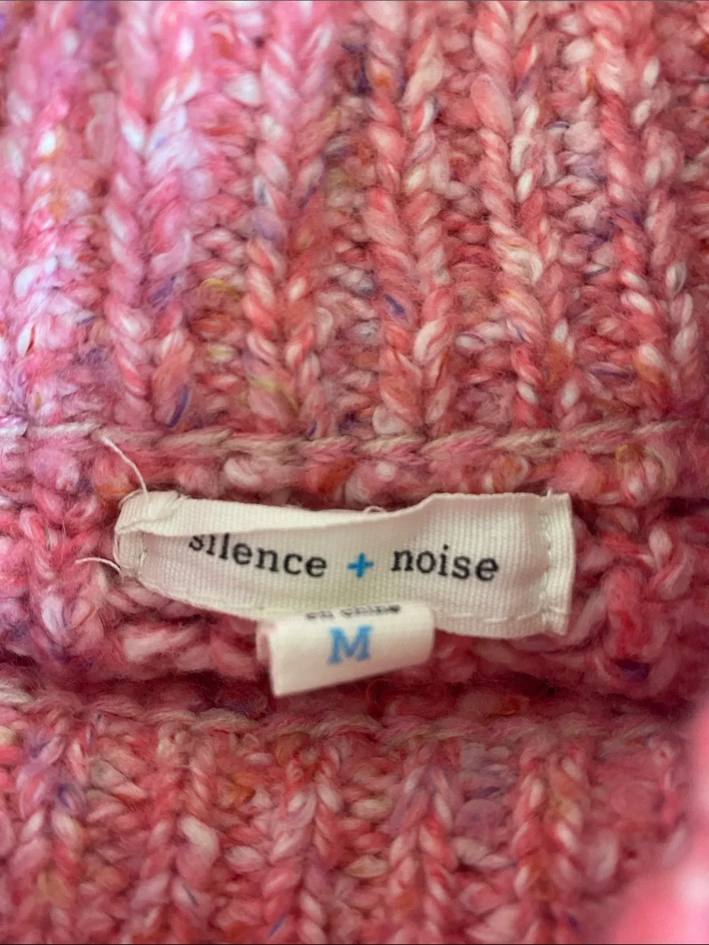 silence + noise Pink Marled Turtleneck Sweater